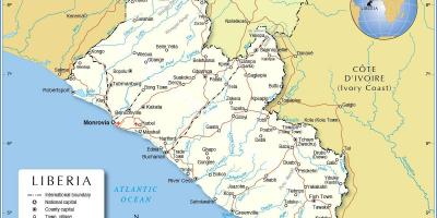 Mapa de Liberia áfrica occidental