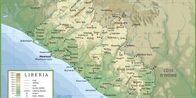 Debuxar o mapa físico de Liberia