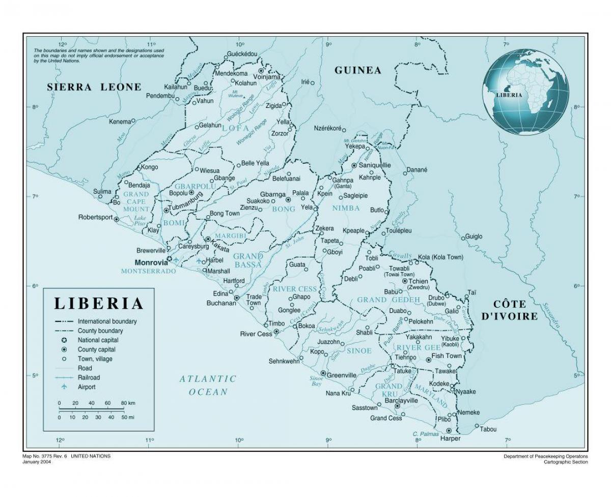 mapa de Liberia aeroporto